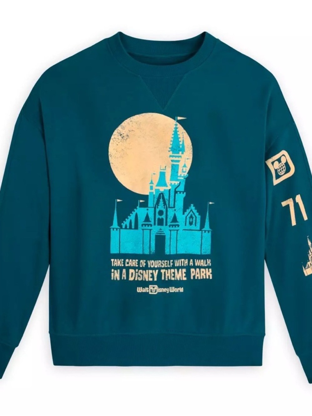 Walt Disney World Teal Castle Graphic Sweatshirt L